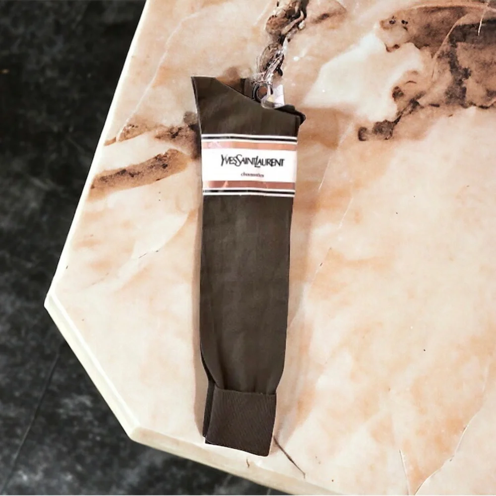 Yves Saint Laurent Vintage High Socks Brown USA Womens 9 - 11 Stretch Nylon